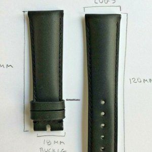TAG Heuer Monaco Genuine OEM Black Leather Replacement Band 22mm